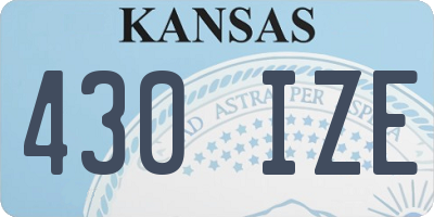 KS license plate 430IZE