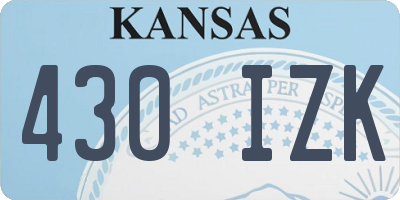 KS license plate 430IZK
