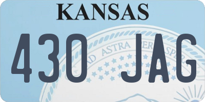 KS license plate 430JAG