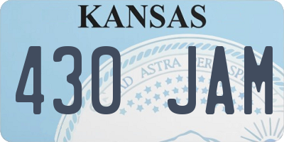 KS license plate 430JAM