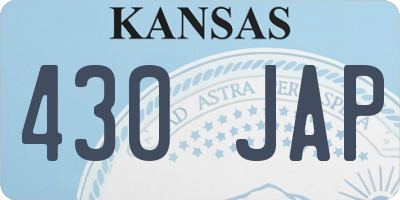 KS license plate 430JAP
