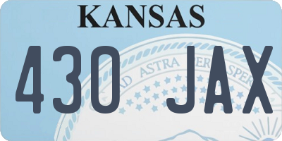 KS license plate 430JAX