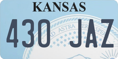 KS license plate 430JAZ