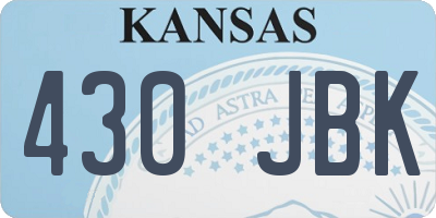 KS license plate 430JBK