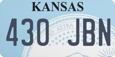 KS license plate 430JBN