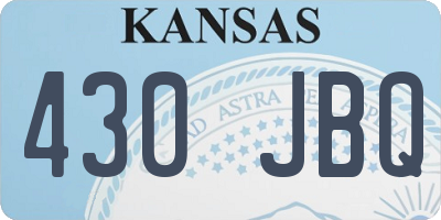 KS license plate 430JBQ