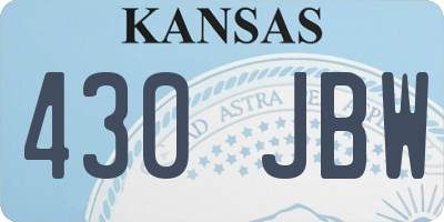 KS license plate 430JBW