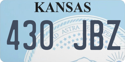 KS license plate 430JBZ