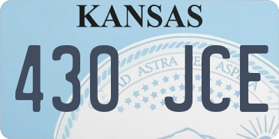 KS license plate 430JCE