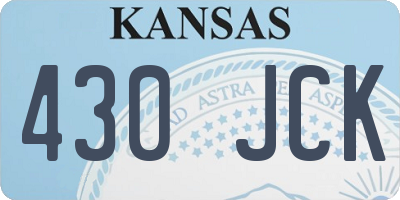 KS license plate 430JCK