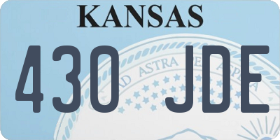 KS license plate 430JDE