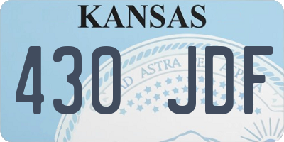 KS license plate 430JDF