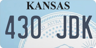 KS license plate 430JDK
