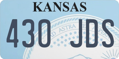 KS license plate 430JDS