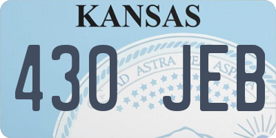 KS license plate 430JEB