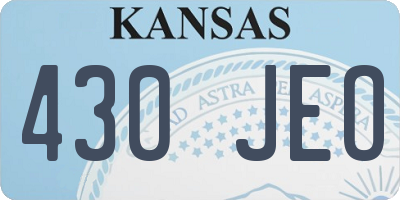 KS license plate 430JEO
