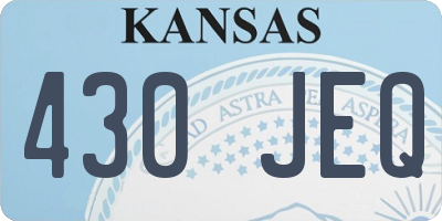 KS license plate 430JEQ