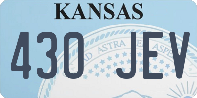 KS license plate 430JEV