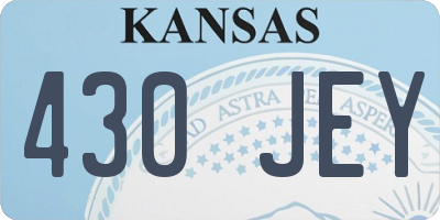 KS license plate 430JEY