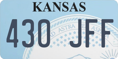 KS license plate 430JFF