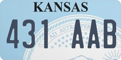 KS license plate 431AAB