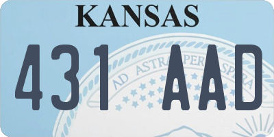 KS license plate 431AAD