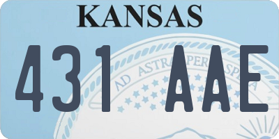 KS license plate 431AAE