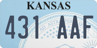 KS license plate 431AAF