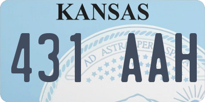 KS license plate 431AAH