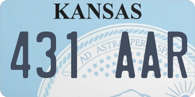 KS license plate 431AAR