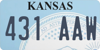 KS license plate 431AAW