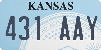KS license plate 431AAY