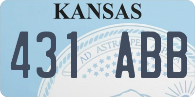 KS license plate 431ABB