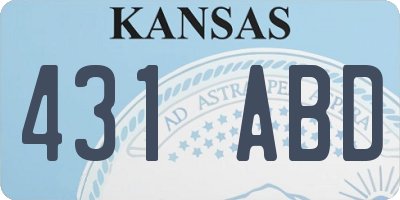 KS license plate 431ABD