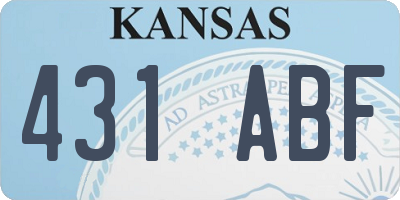 KS license plate 431ABF