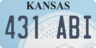 KS license plate 431ABI