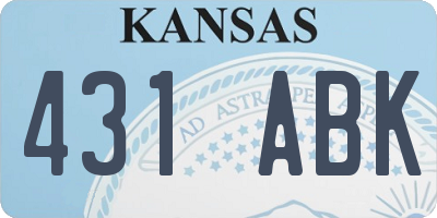 KS license plate 431ABK