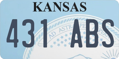 KS license plate 431ABS