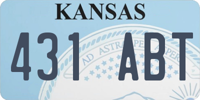 KS license plate 431ABT