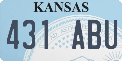 KS license plate 431ABU