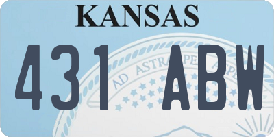 KS license plate 431ABW