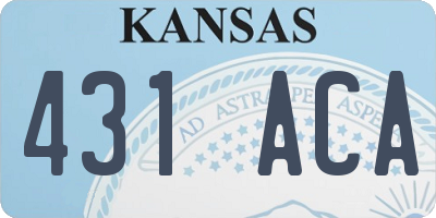 KS license plate 431ACA