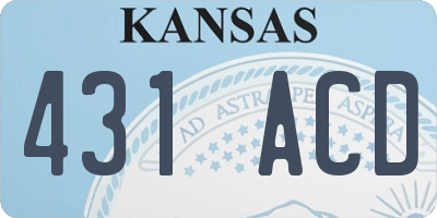 KS license plate 431ACD