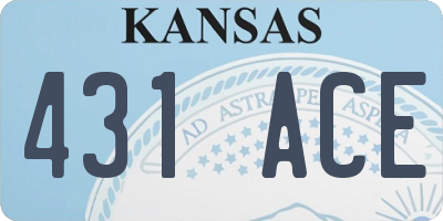 KS license plate 431ACE