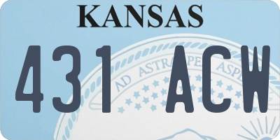KS license plate 431ACW
