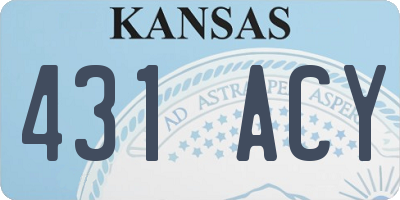 KS license plate 431ACY