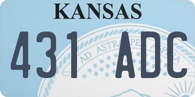 KS license plate 431ADC
