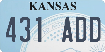 KS license plate 431ADD