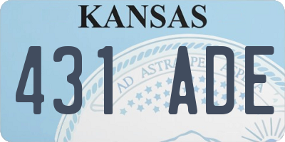 KS license plate 431ADE