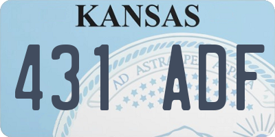 KS license plate 431ADF